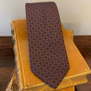 Brooks Brothers Brown Box Flower Silk Tie
